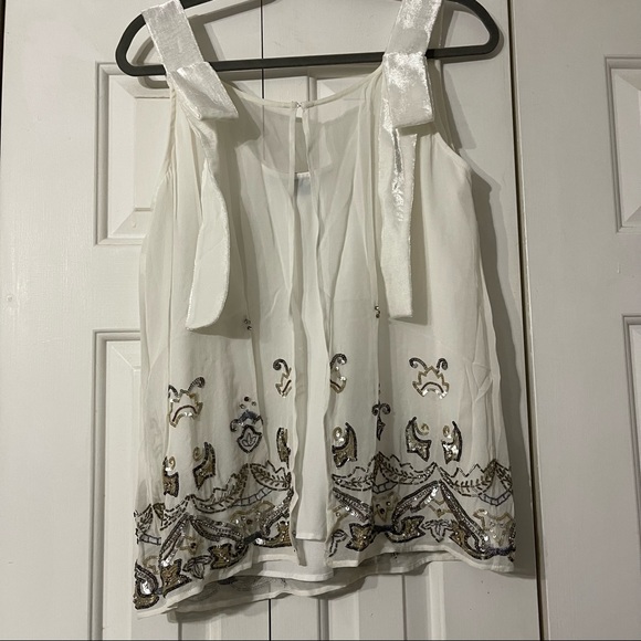 NWOT French Connection Sleeveless Beaded Top - Picture 3 of 5